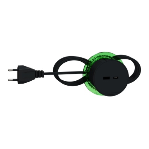 Nova Unica system - Tomada secretária USB AC US Antracite