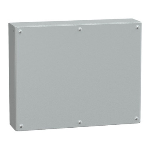 Metal industrial box plain door H400xW500xD120 IP66 IK10 RAL 7035