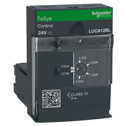 Unidade de controlo padrão, TeSys Ultra, trifásica, 3 a 12 A, 690 VCA, proteção termomagnética, classe 10, bobina de 24 VCC