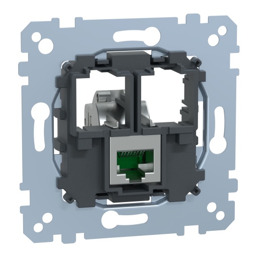 Tomada de dados, mecanismos Merten, mecanismo com chassis, RJ45 Cat6A, STP, reto