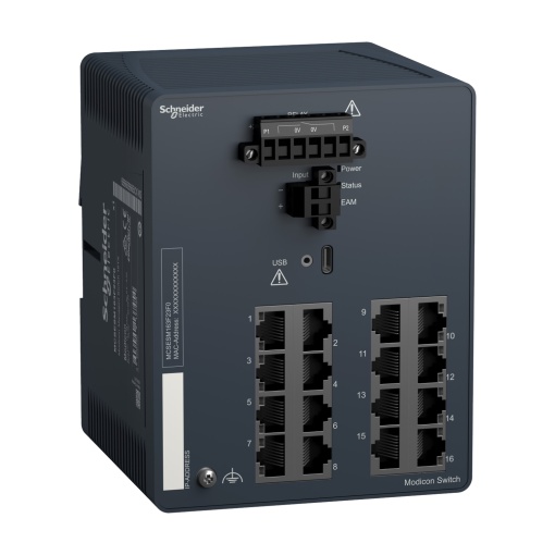 switch de rede, Modicon Networking, gerido, 16 portas para cabo de cobre