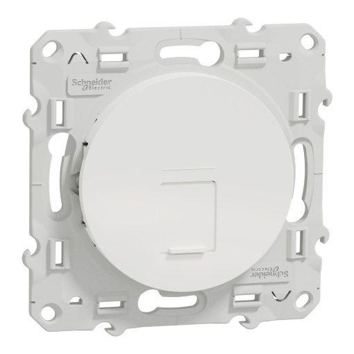 Odace, data socket, 1 socket, RJ45 cat.6a STP, white