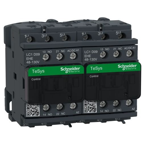 TeSys D reversing contactor - 3P -  440 V - 9 A AC-3 - 48...130 V ACDC coil
