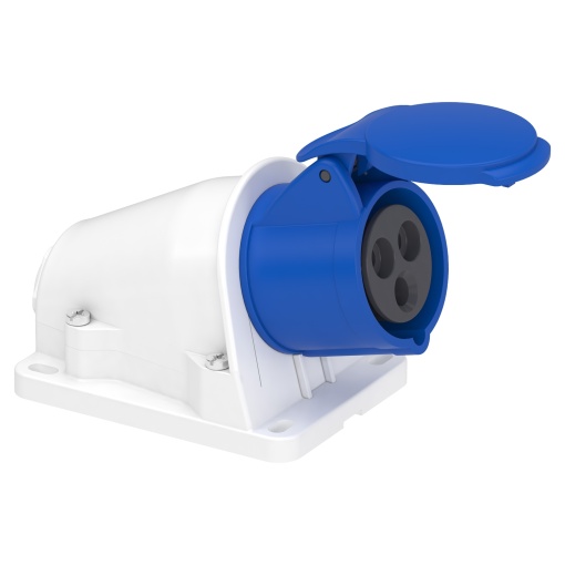 PratiKa socket - fast - angled - 16A - 2P  E - 200...250 V AC - wall