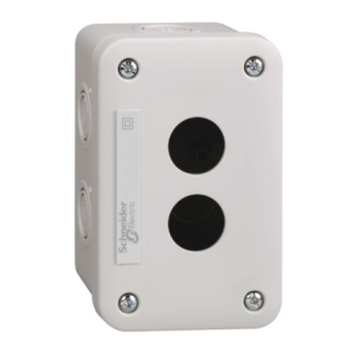 Estação de controlo vazia - cinzento claro - 2 recortes - ip54 - para xb7 ø 22 mm