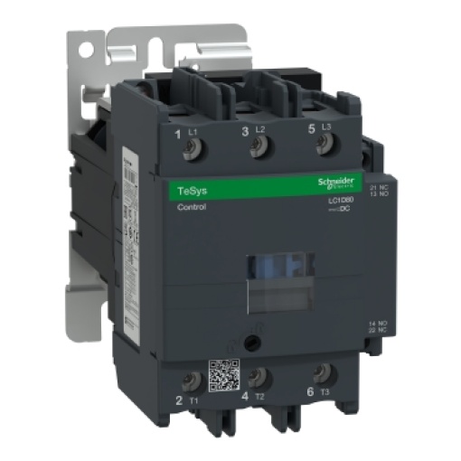 Contator, TeSys Deca, 3P 3NO, CA-3CA-3e, 440 V, 80 A, bobina padrão de 110 V CC, terminais de fixação por parafuso