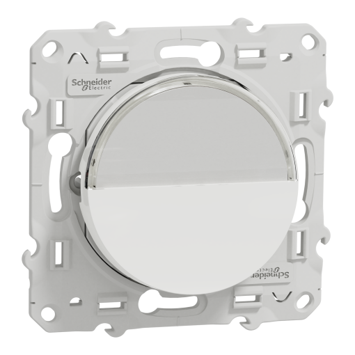 Odace - Botão de pressão com porta-etiqueta - 10A - Branco