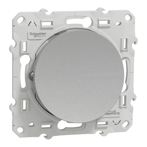 Odace, switch 1-pole 2-way, 10 A, aluminium lightable