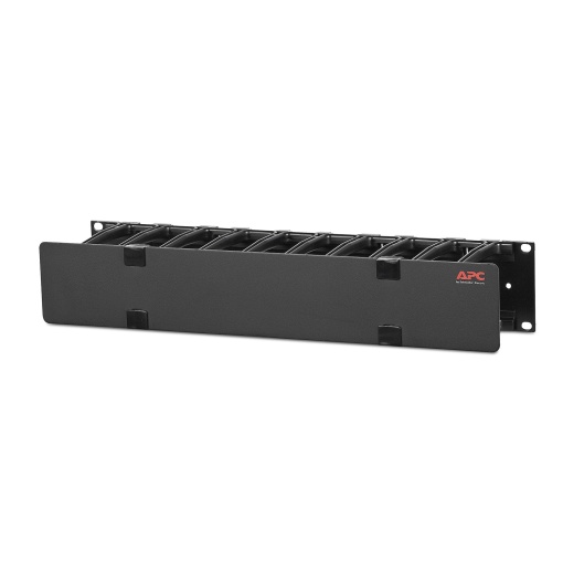 Gestor de Cabo Horizontal, 2U x 4 polegadas de Profundidade, Lado Único com Cobertura