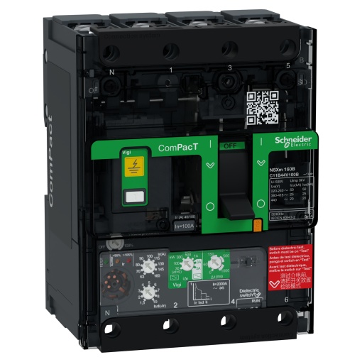 ComPacT DISJUNTOR NSXm100B 25kA CA 4P 100A 4,1 PARAFUSO