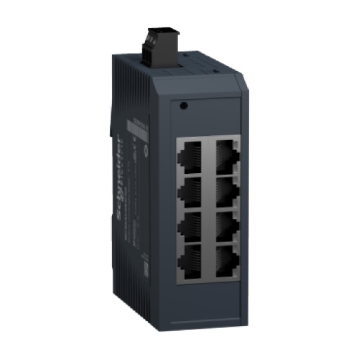 switch de rede, Modicon Networking, modelo padrão não gerido, 8 portas para cabo de cobre