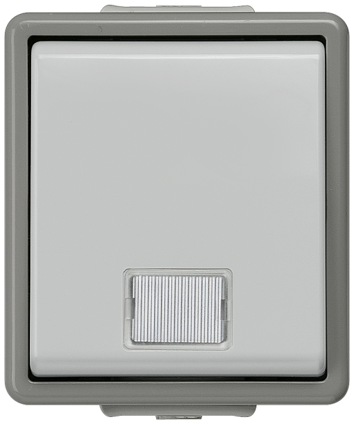 DELTA fläche IP44 surfacem switch with pilot lamp for twoway switching wit