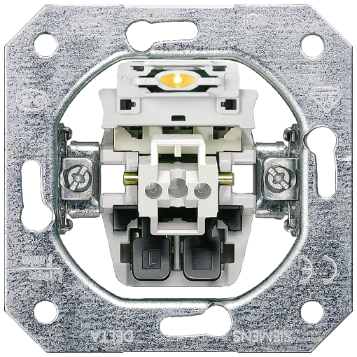 DELTA insert flushm switch with pilot lamp for ONOFF switching with LED in