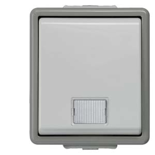 DELTA fläche IP44 surfacem switch with pilot lamp for ONOFF switching with