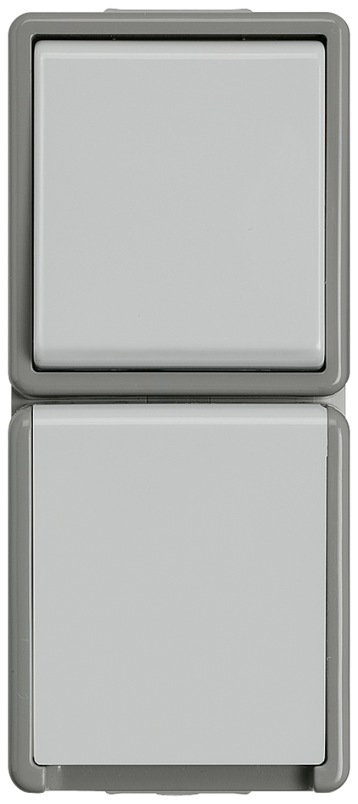 DELTA fläche IP44 surfacem combination of twoway switch and SCHUKO socket 