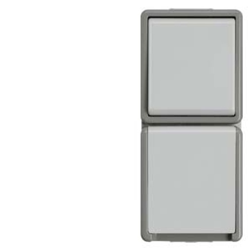DELTA fläche IP44 surfacem combination of twoway switch and SCHUKO socket 
