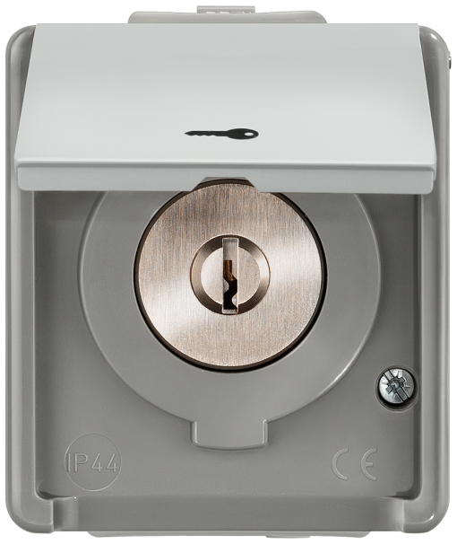 DELTA fläche IP44 surfacem shutterblind keyoperated switch with hinged li
