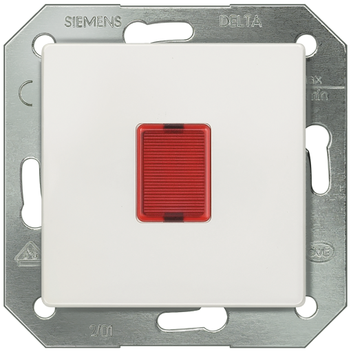 DELTA isystem light signal with red window and glow lamp 250V titanium white
