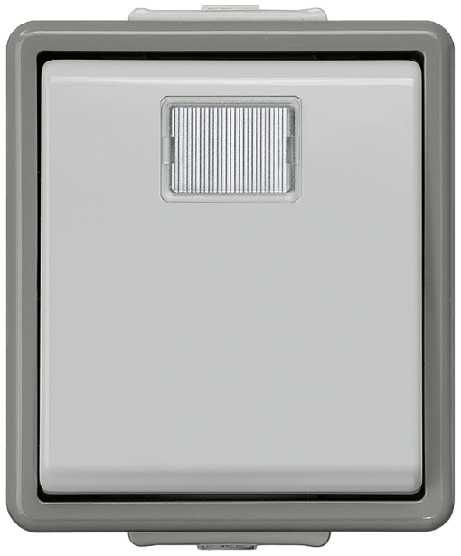 DELTA fläche IP44 surfacem pushbutton with separate checkback indication 