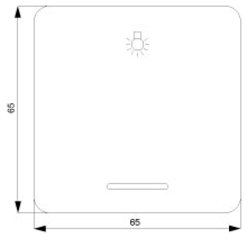 DELTA profil rocker with window and light symbol titanium white