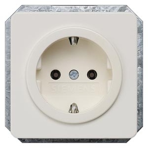 DELTA profil SCHUKO socket outlet titanium white