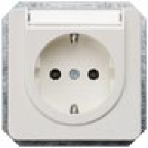 DELTA profil SCHUKO socket outlet with labeling field titanium white