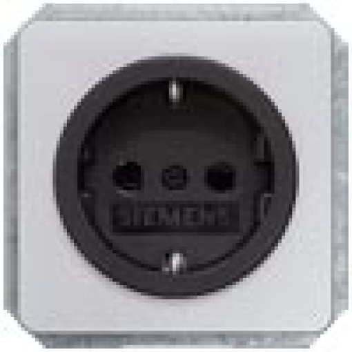 DELTA profil SCHUKO socket outlet silver with black bezel and incr touch pro