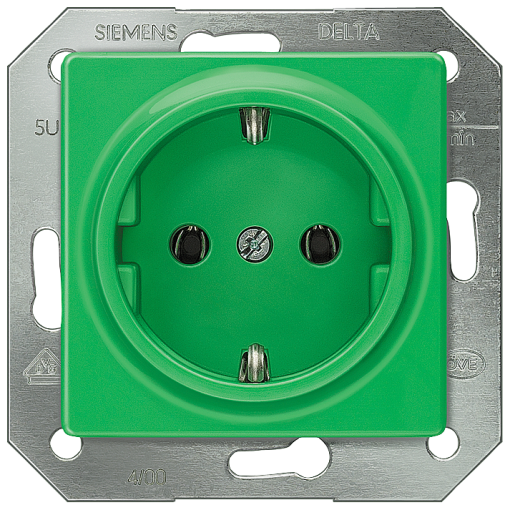 DELTA isystem SCHUKO socket outlet green SV