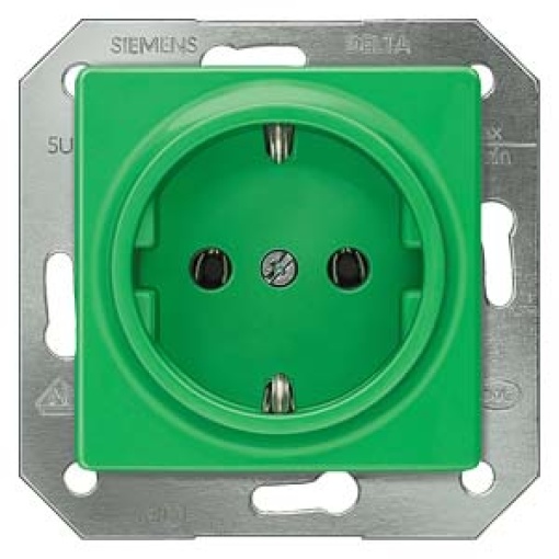 DELTA isystem SCHUKO socket outlet green SV