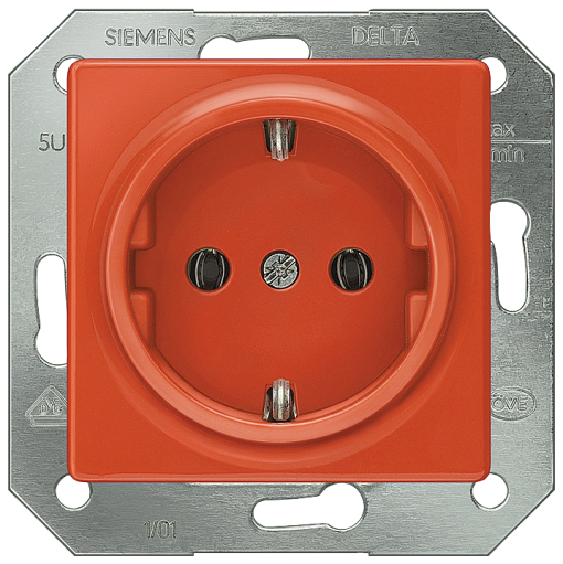 DELTA isystem SCHUKO socket outlet orange ZSV