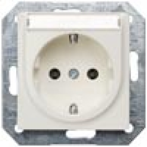 DELTA isystem SCHUKO socket outlet with labeling field titanium white