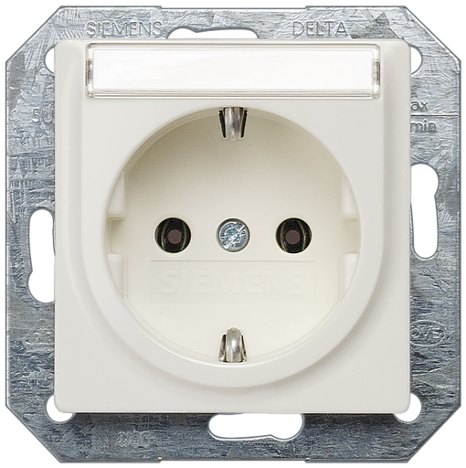 DELTA isystem SCHUKO socket outlet with labeling field titanium white