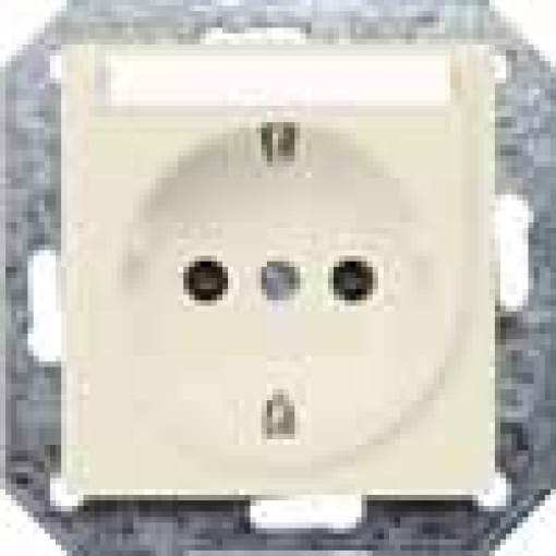 DELTA isystem SCHUKO socket outlet with labeling field electric white