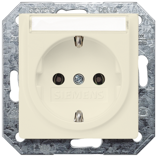 DELTA isystem SCHUKO socket outlet with labeling field electric white