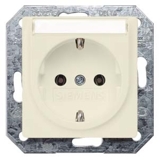 DELTA isystem SCHUKO socket outlet with labeling field electric white