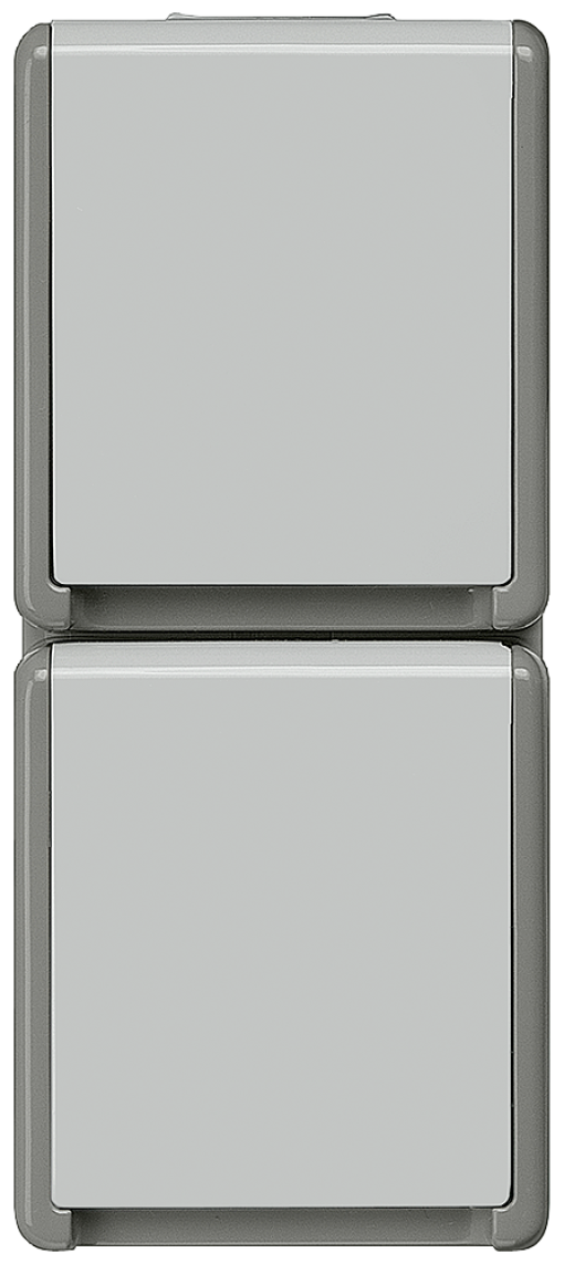 DELTA fläche IP44 surfacem SCHUKO socket outlet double vertical