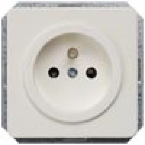 DELTA profil socket outlet with grounding pin titanium white