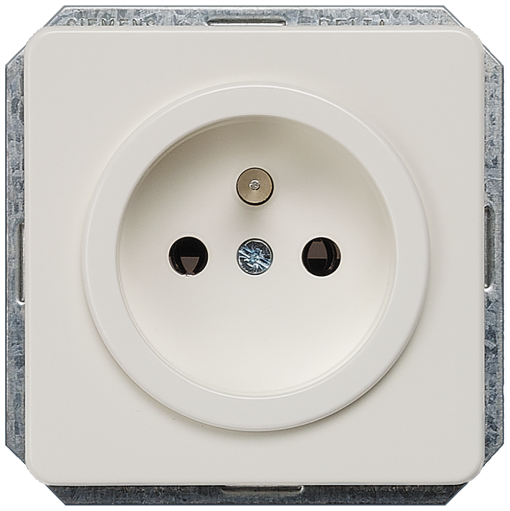 DELTA profil socket outlet with grounding pin titanium white