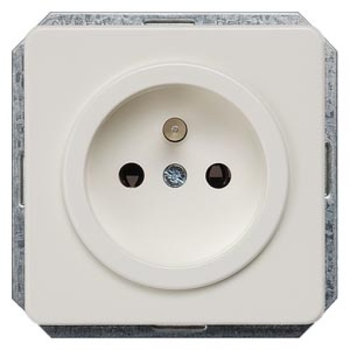 DELTA profil socket outlet with grounding pin titanium white