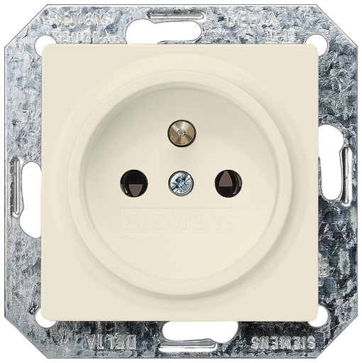 DELTA isystem socket outlet with center grounding pin with incr touch prote