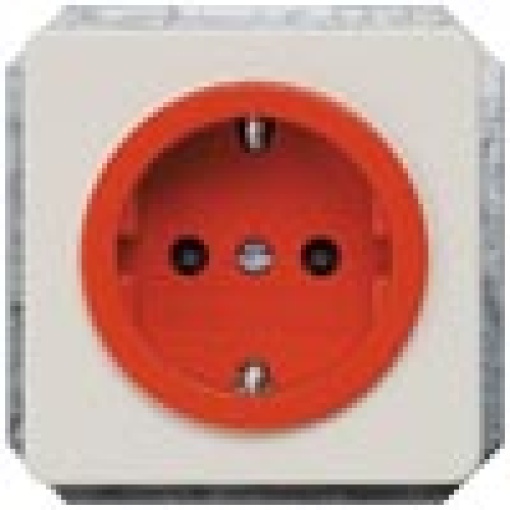 DELTA profil SCHUKO socket outlet silver with orange bezel ZSV
