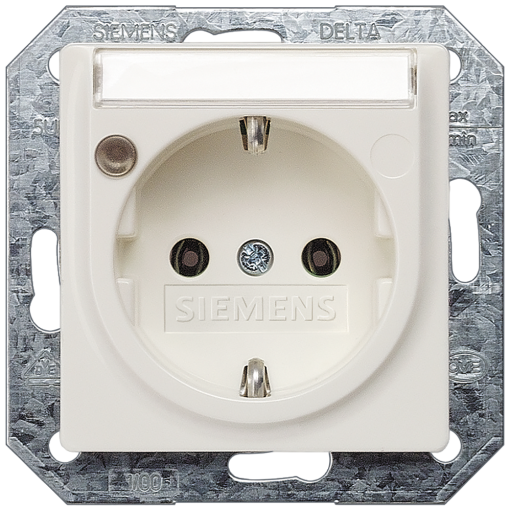 DELTA isystem socket outlet with labeling field and status indicator titani
