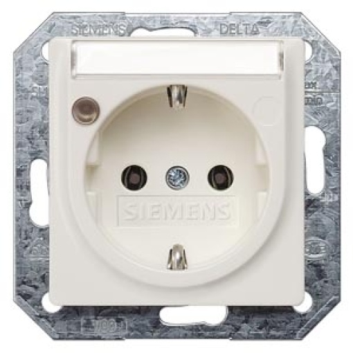 DELTA isystem socket outlet with labeling field and status indicator titani