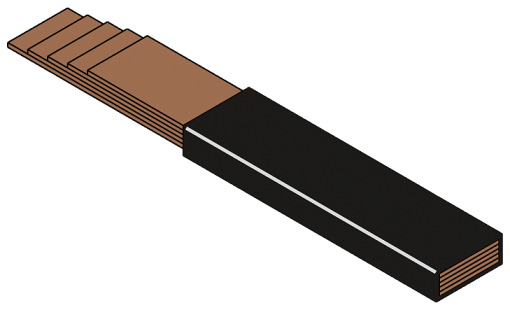 StabSIKUS Universal Copper bar flexible L2000 mm 32x 10x 1 mm 630 A temp