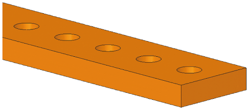 StabSIKUS Universal Copper bar L2000 mm 20x 5 mm drilled