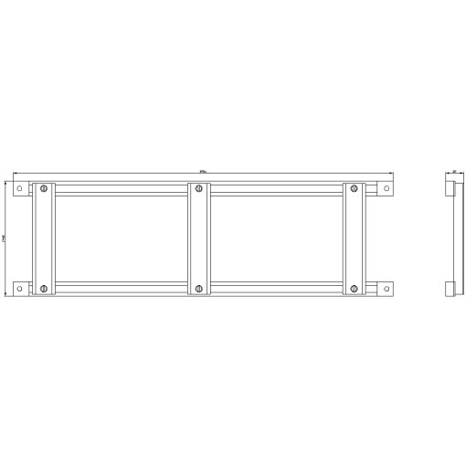 StabSIKUS Universal Terminal strip vertical 3 DIN rails A L165 mm H200 mm 