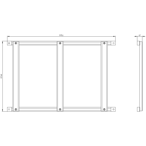 StabSIKUS Universal Terminal strip vertical 3 DIN rails A L365 mm H400 mm 