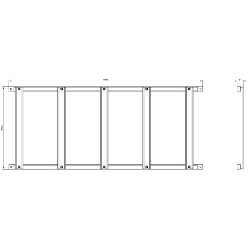 StabSIKUS Universal Terminal strip vertical 5 DIN rails A L365 mm H400 mm 