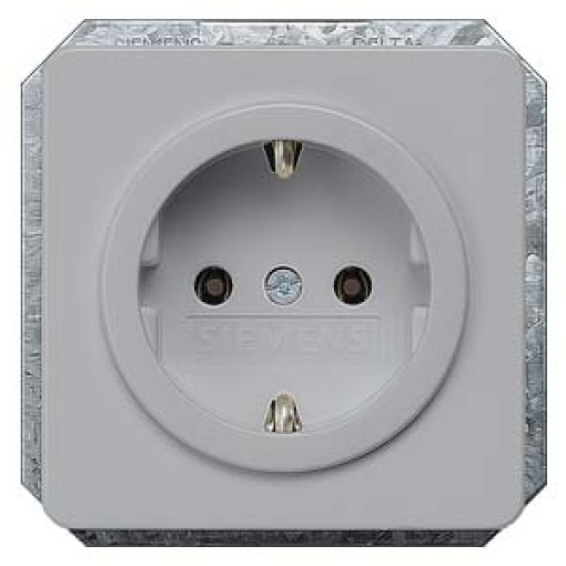 DELTA profil SCHUKO socket outlet silver