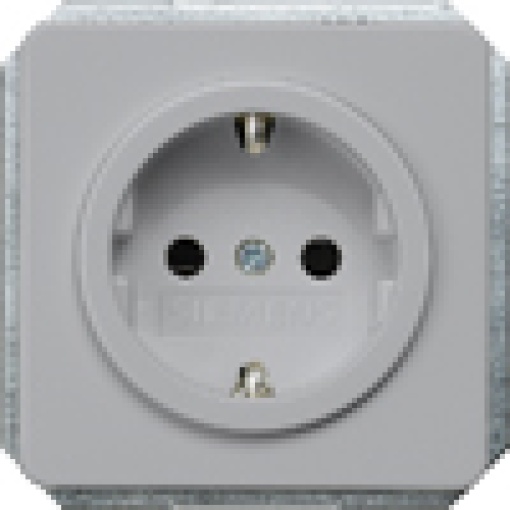 DELTA profil SCHUKO socket outlet with increased touch protection silver